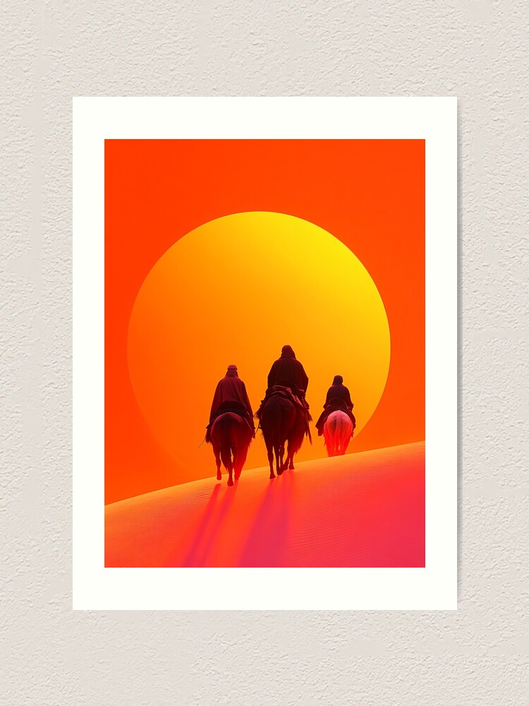 Thumbnail 1 of 3, Art Print, Sunset In The Desert designed and sold by Patricks-Art.