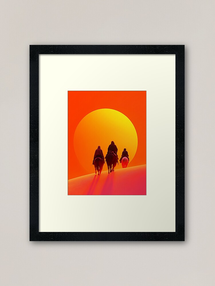 Thumbnail 1 of 7, Framed Art Print, Sunset In The Desert designed and sold by Patricks-Art.