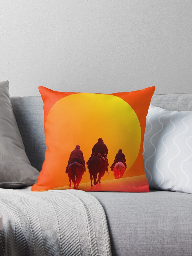 Thumbnail 1 of 4, Pillow, Sunset In The Desert designed and sold by Patricks-Art.