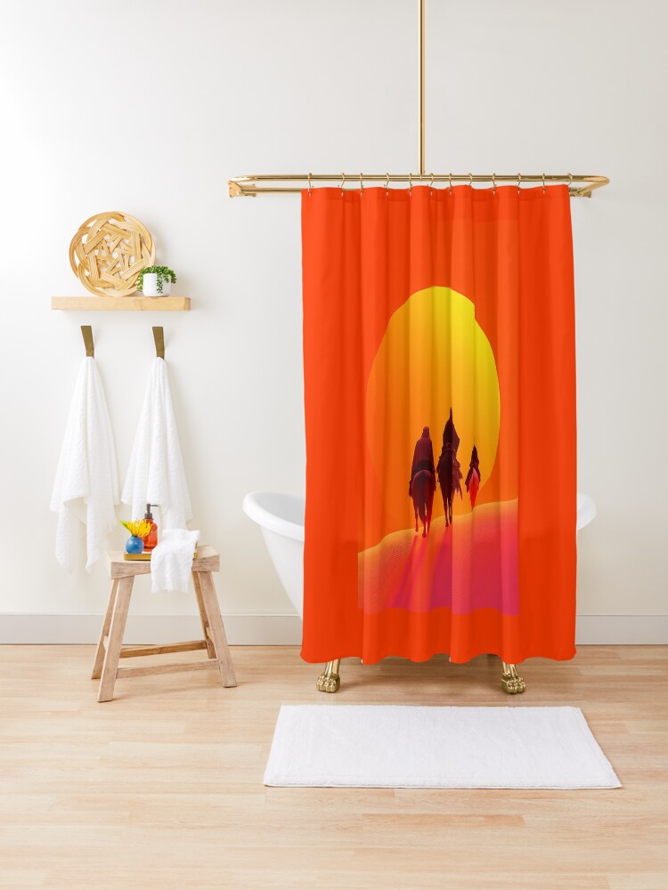 Thumbnail 1 of 5, Shower Curtain, Sunset In The Desert designed and sold by Patricks-Art.