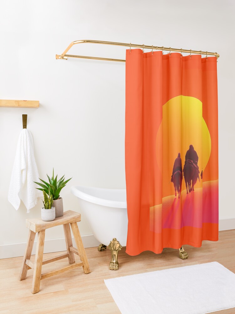 Thumbnail 3 of 5, Shower Curtain, Sunset In The Desert designed and sold by Patricks-Art.