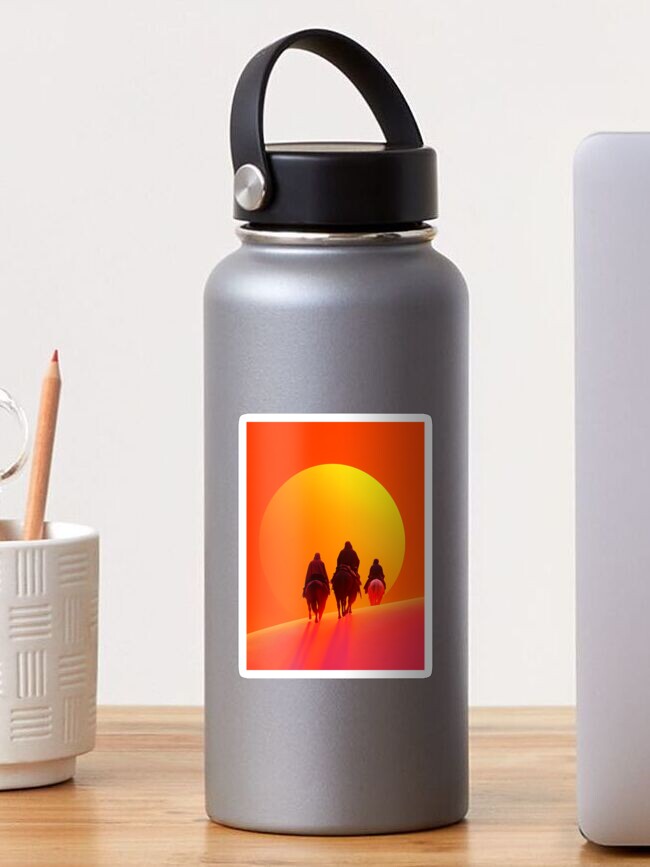 Thumbnail 1 of 3, Sticker, Sunset In The Desert designed and sold by Patricks-Art.