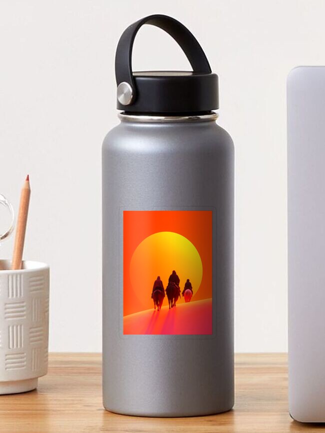 Thumbnail 1 of 3, Sticker, Sunset In The Desert designed and sold by Patricks-Art.
