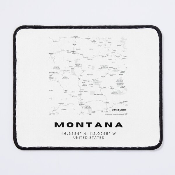 Item preview, Minimalist Montana Map Art - Black and White Coordinates Design designed and sold by RM-Journey.