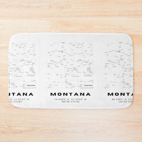 Item preview, Minimalist Montana Map Art - Black and White Coordinates Design designed and sold by RM-Journey.