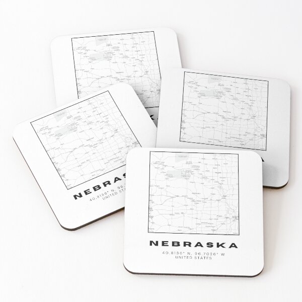 Item preview, Minimalist Nebraska Map Art - Black and White Coordinates Design designed and sold by RM-Journey.