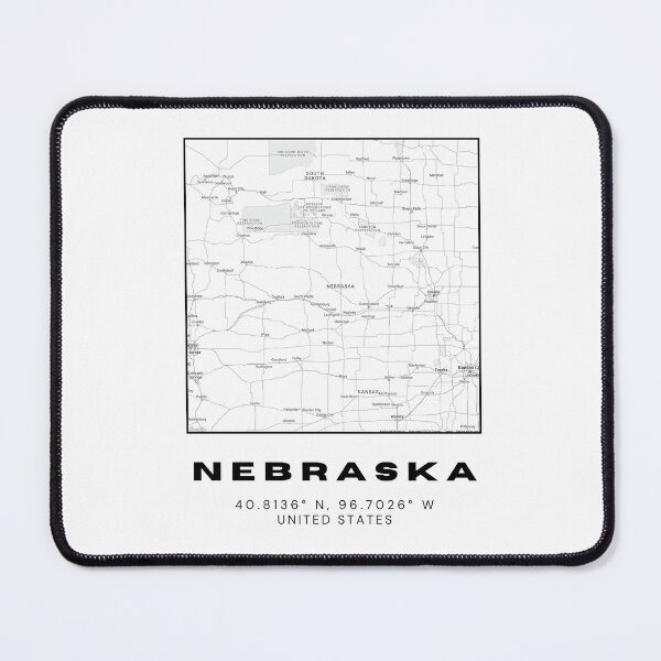 Item preview, Minimalist Nebraska Map Art - Black and White Coordinates Design designed and sold by RM-Journey.