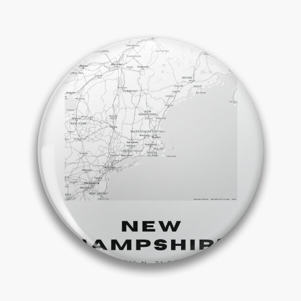 Artikelvorschau, Minimalistische New Hampshire-Kartenkunst - Schwarz-Weiß-Koordinatendesign entworfen und verkauft von RM-Journey.