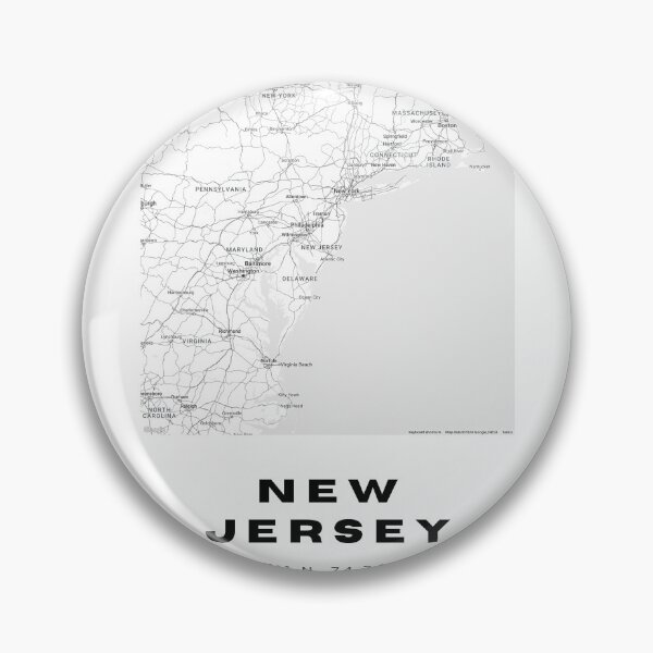 Item preview, Minimalist New Jersey Map Art - Black and White Coordinates Design designed and sold by RM-Journey.