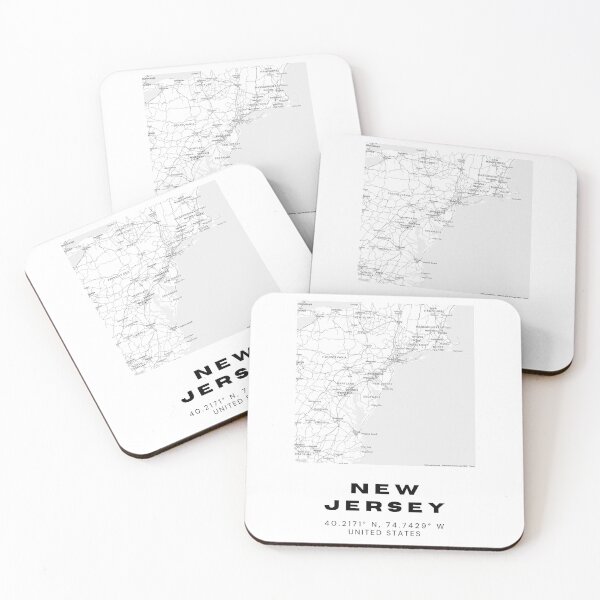 Item preview, Minimalist New Jersey Map Art - Black and White Coordinates Design designed and sold by RM-Journey.