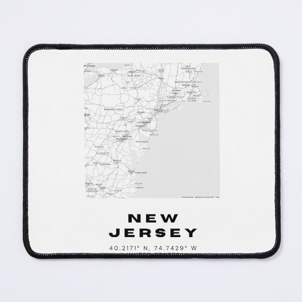 Item preview, Minimalist New Jersey Map Art - Black and White Coordinates Design designed and sold by RM-Journey.