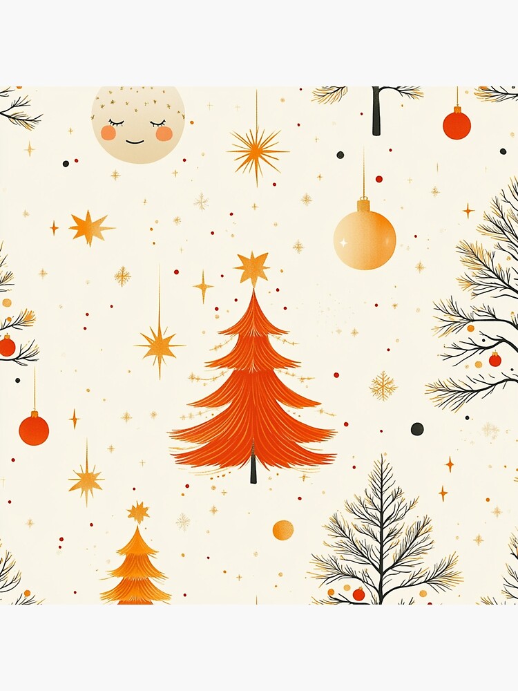Thumbnail 2 of 2, Art Board Print, Christmas Tree Seamless Pattern designed and sold by Patricks-Art.