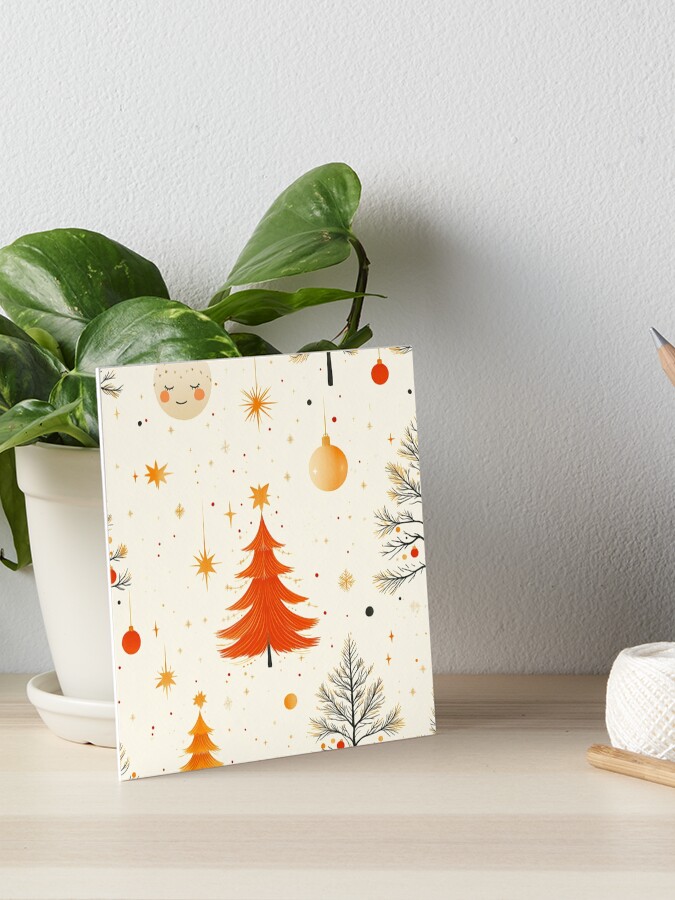 Thumbnail 1 of 2, Art Board Print, Christmas Tree Seamless Pattern designed and sold by Patricks-Art.