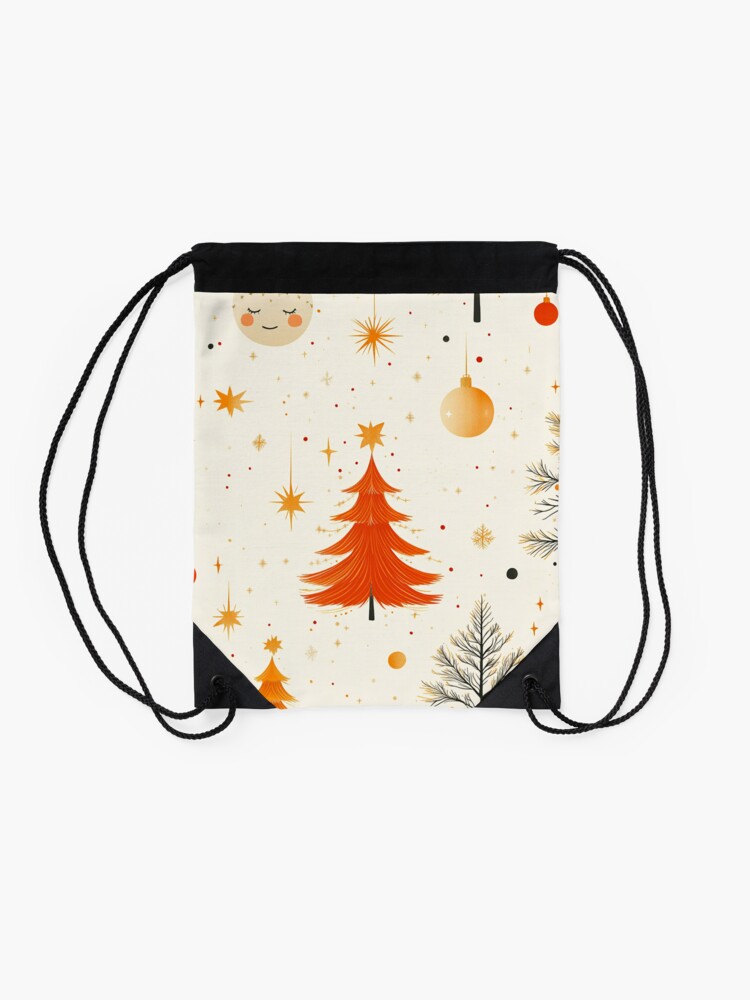 Thumbnail 2 of 3, Drawstring Bag, Christmas Tree Seamless Pattern designed and sold by Patricks-Art.