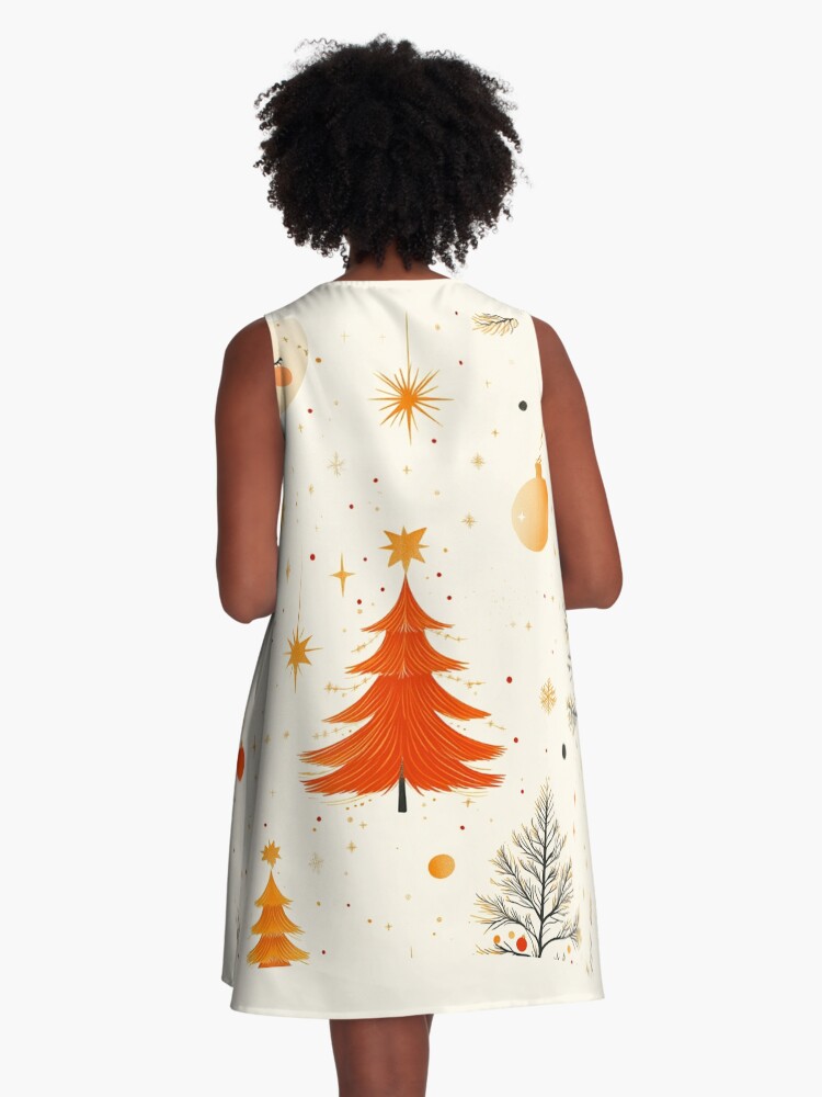 Thumbnail 3 of 4, A-Line Dress, Christmas Tree Seamless Pattern designed and sold by Patricks-Art.