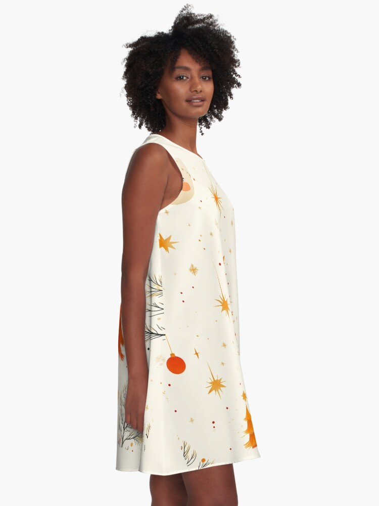 Thumbnail 2 of 4, A-Line Dress, Christmas Tree Seamless Pattern designed and sold by Patricks-Art.