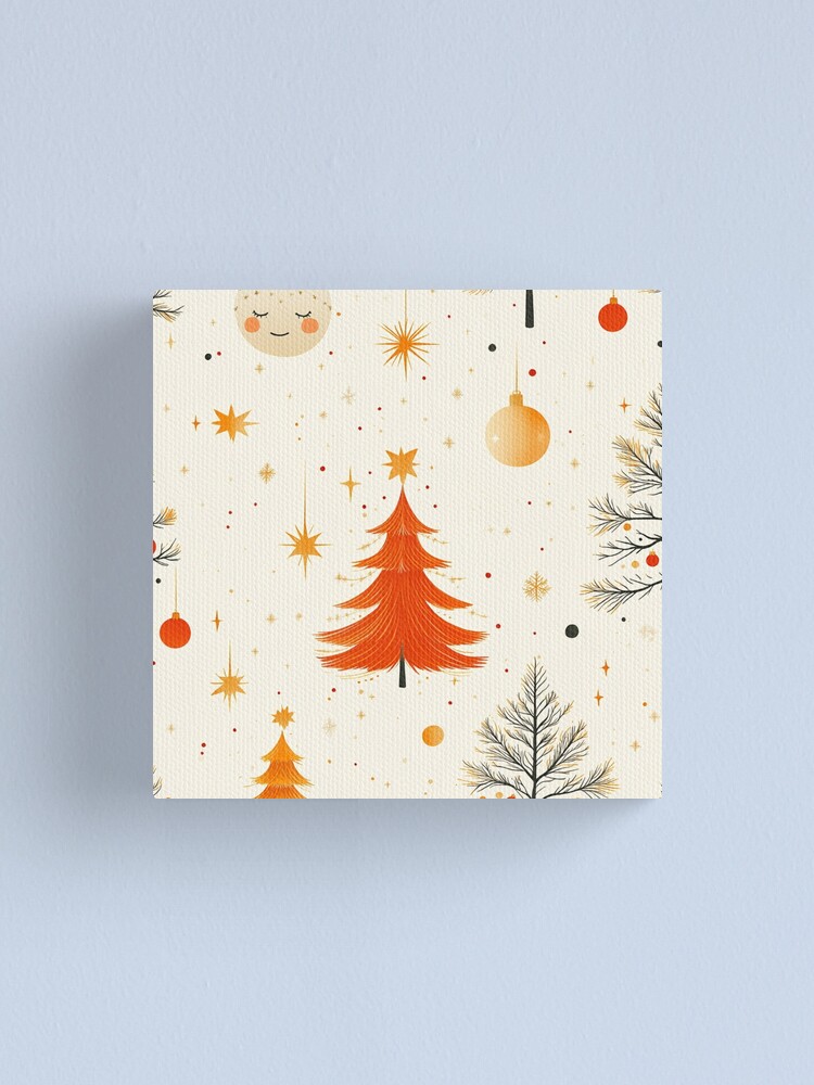 Thumbnail 2 of 3, Canvas Print, Christmas Tree Seamless Pattern designed and sold by Patricks-Art.