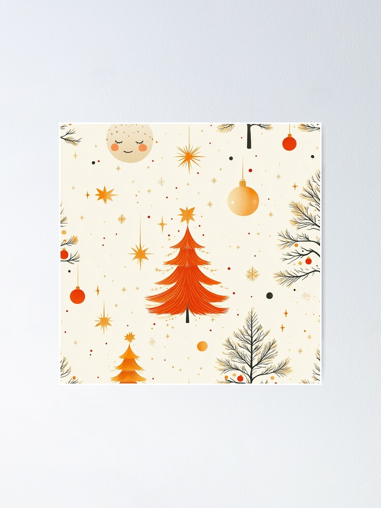 Thumbnail 2 of 3, Poster, Christmas Tree Seamless Pattern designed and sold by Patricks-Art.