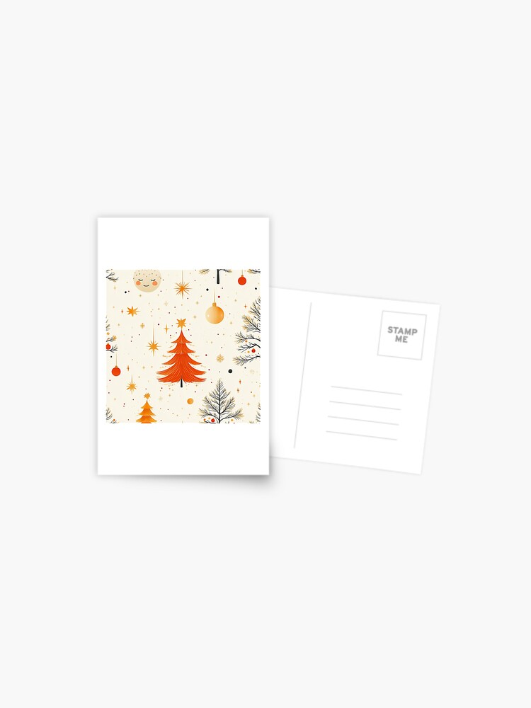 Thumbnail 1 of 2, Postcard, Christmas Tree Seamless Pattern designed and sold by Patricks-Art.