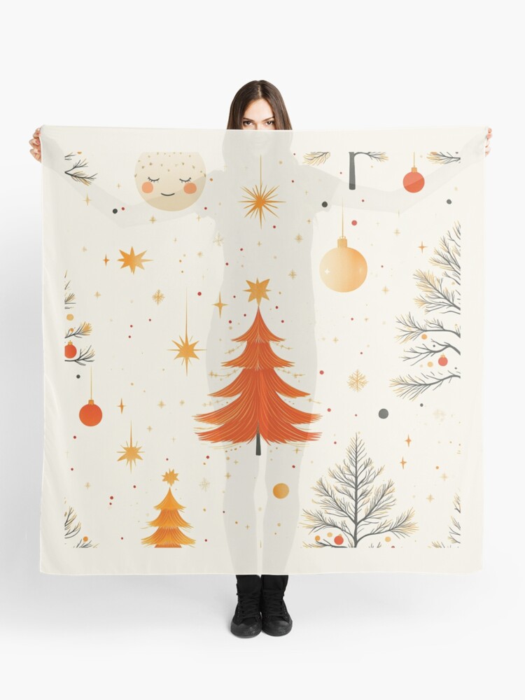 Thumbnail 1 of 3, Scarf, Christmas Tree Seamless Pattern designed and sold by Patricks-Art.
