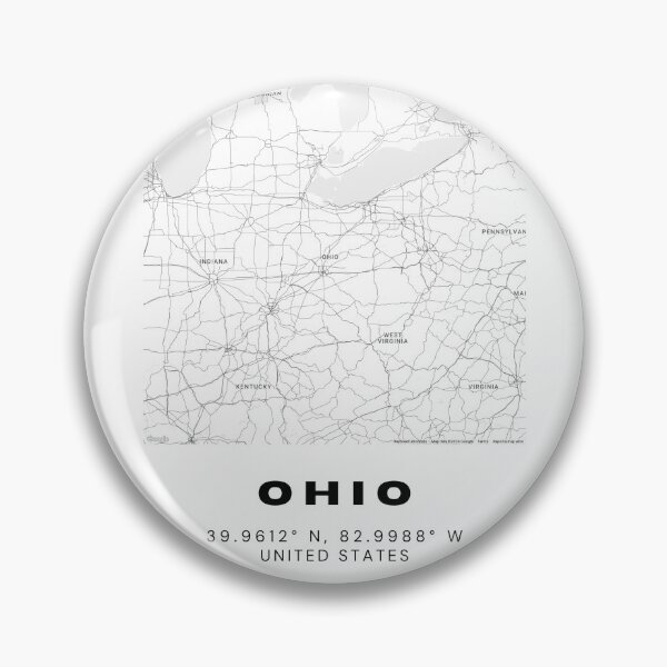 Item preview, Minimalist Ohio Map Art - Black and White Coordinates Design designed and sold by RM-Journey.