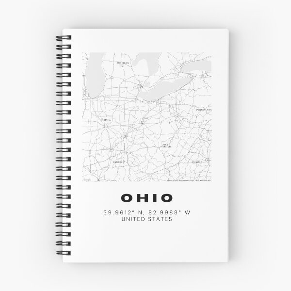 Item preview, Minimalist Ohio Map Art - Black and White Coordinates Design designed and sold by RM-Journey.