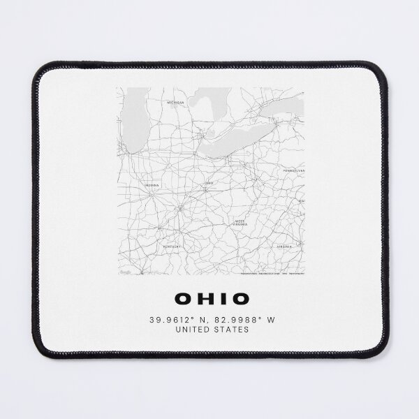 Item preview, Minimalist Ohio Map Art - Black and White Coordinates Design designed and sold by RM-Journey.