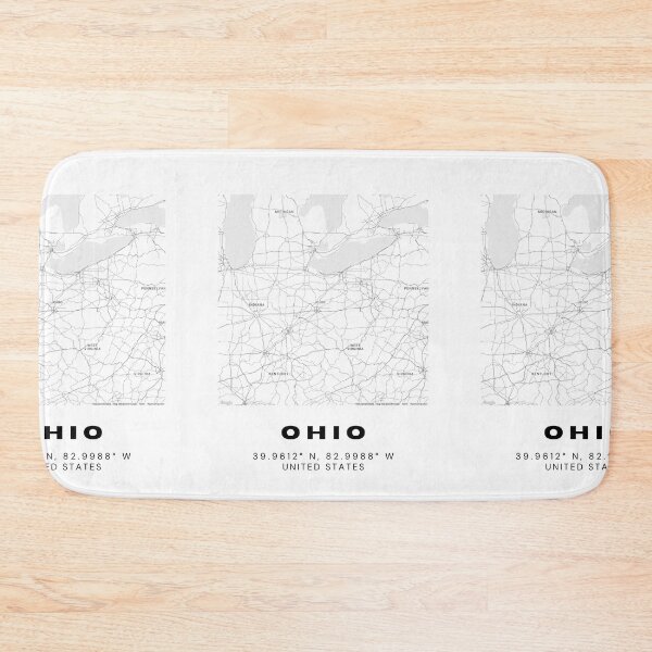 Item preview, Minimalist Ohio Map Art - Black and White Coordinates Design designed and sold by RM-Journey.