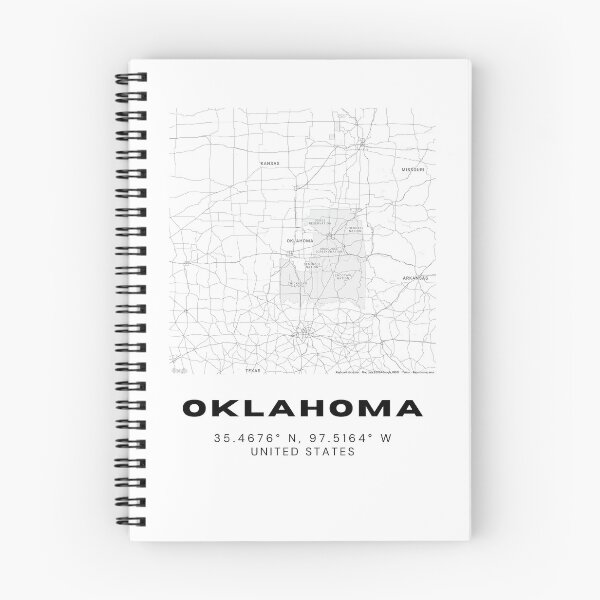 Item preview, Minimalist Oklahoma Map Art - Black and White Coordinates Design designed and sold by RM-Journey.