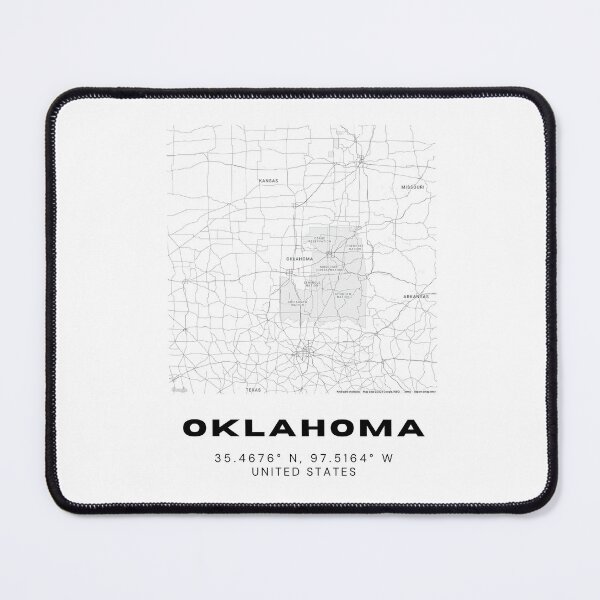 Item preview, Minimalist Oklahoma Map Art - Black and White Coordinates Design designed and sold by RM-Journey.