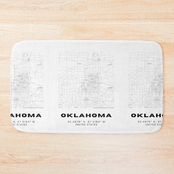 Item preview, Minimalist Oklahoma Map Art - Black and White Coordinates Design designed and sold by RM-Journey.
