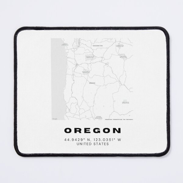Item preview, Minimalist Oregon Map Art - Black and White Coordinates Design designed and sold by RM-Journey.