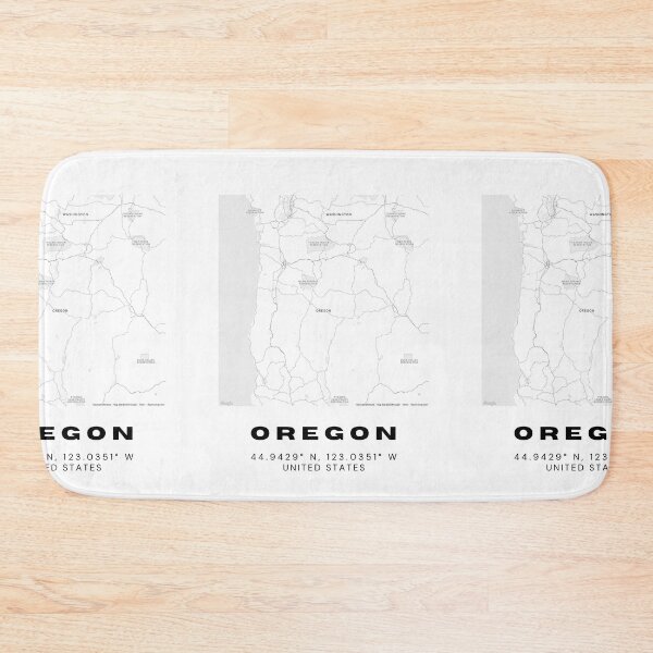 Item preview, Minimalist Oregon Map Art - Black and White Coordinates Design designed and sold by RM-Journey.