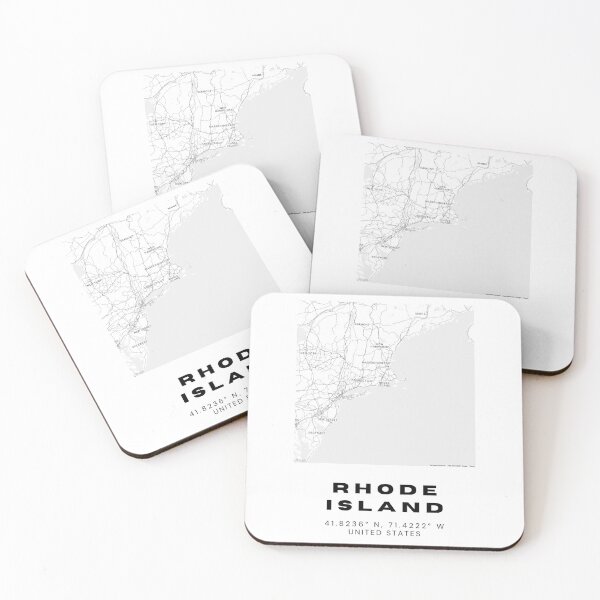Item preview, Minimalist Rhode Island Map Art - Black and White Coordinates Design designed and sold by RM-Journey.