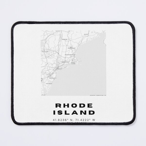 Item preview, Minimalist Rhode Island Map Art - Black and White Coordinates Design designed and sold by RM-Journey.