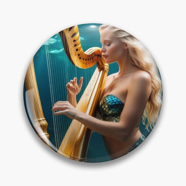 Item preview, Beautiful Mermaid & Golden Harp  designed and sold by TheDarkWardrobe.
