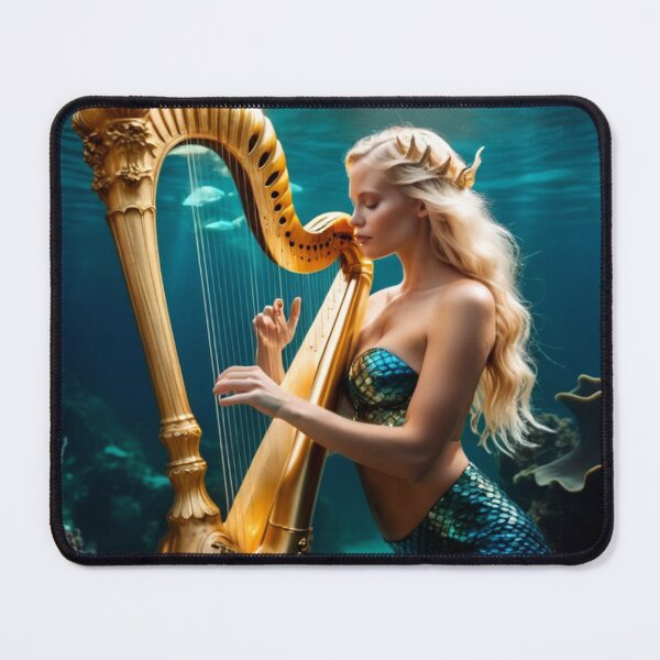 Item preview, Beautiful Mermaid & Golden Harp designed and sold by TheDarkWardrobe.