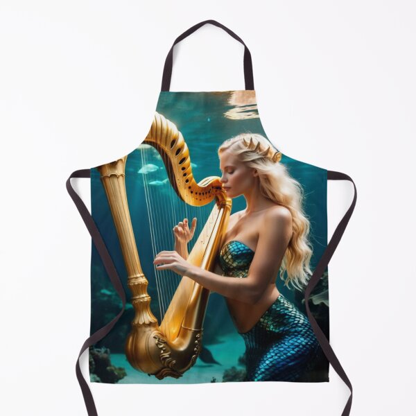 Item preview, Beautiful Mermaid & Golden Harp  designed and sold by TheDarkWardrobe.