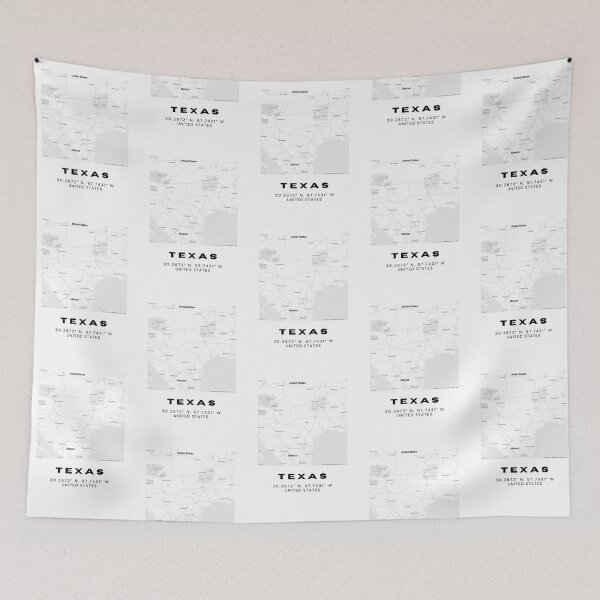 Item preview, Minimalist Texas Map Art - Black and White Coordinates Design designed and sold by RM-Journey.