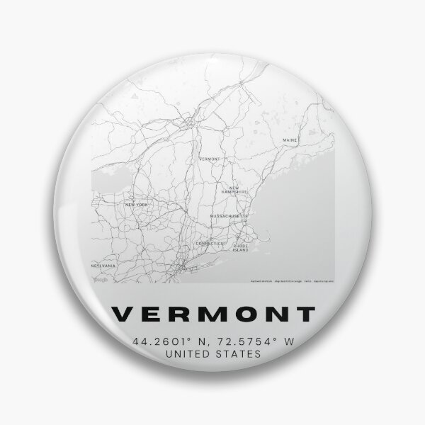 Artikelvorschau, Minimalistische Vermont-Kartenkunst - Schwarz-Weiß-Koordinatendesign entworfen und verkauft von RM-Journey.