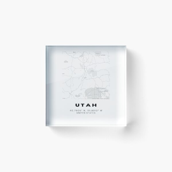 Item preview, Minimalist Utah Map Art - Black and White Coordinates Design designed and sold by RM-Journey.