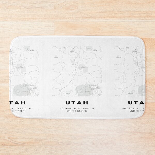 Item preview, Minimalist Utah Map Art - Black and White Coordinates Design designed and sold by RM-Journey.