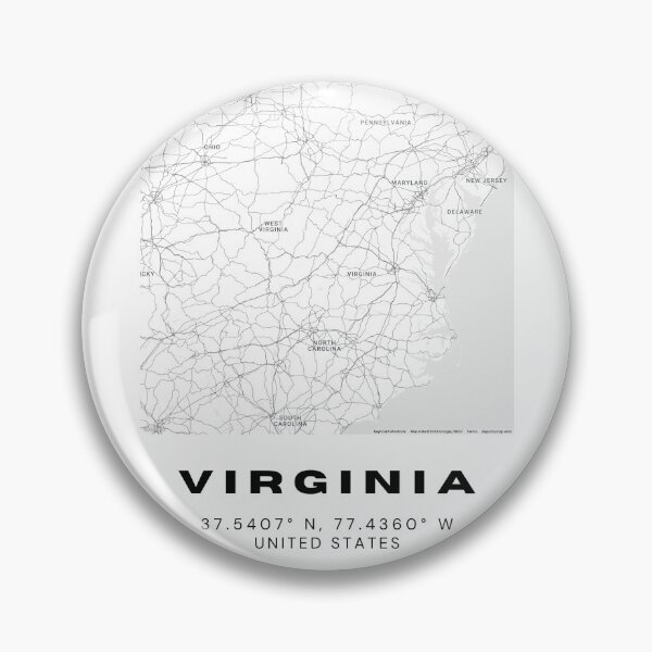 Item preview, Minimalist Virginia Map Art - Black and White Coordinates Design designed and sold by RM-Journey.
