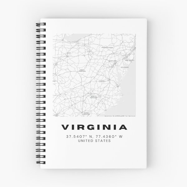 Item preview, Minimalist Virginia Map Art - Black and White Coordinates Design designed and sold by RM-Journey.