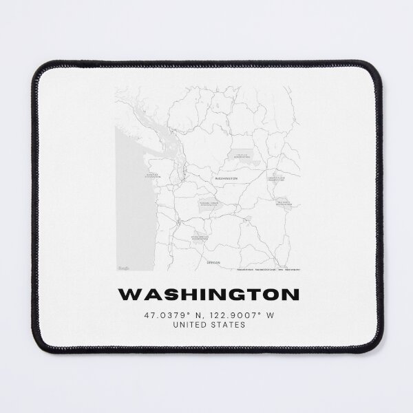 Item preview, Minimalist Washington Map Art - Black and White Coordinates Design designed and sold by RM-Journey.