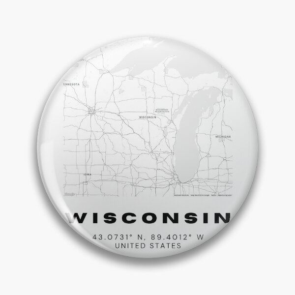 Artikelvorschau, Minimalistische Wisconsin-Kartenkunst - Schwarz-Weiß-Koordinatendesign entworfen und verkauft von RM-Journey.