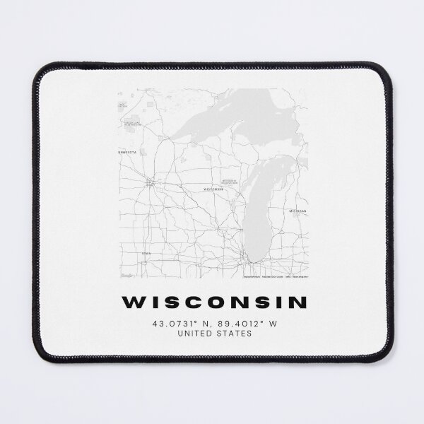 Item preview, Minimalist Wisconsin Map Art - Black and White Coordinates Design designed and sold by RM-Journey.