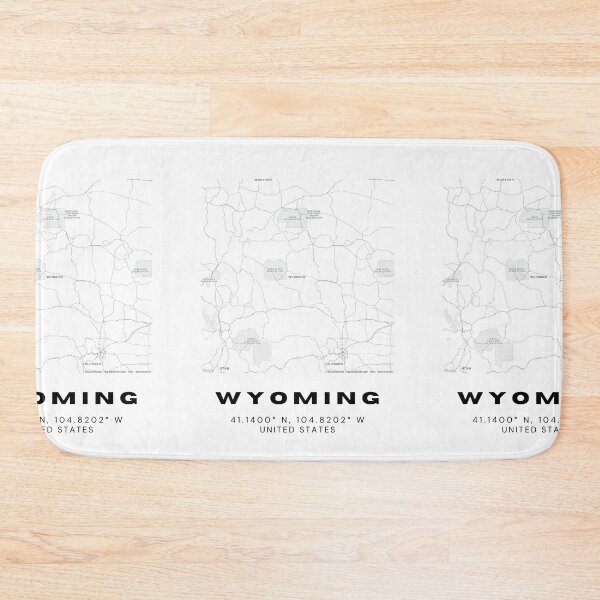Item preview, Minimalist Wyoming Map Art - Black and White Coordinates Design designed and sold by RM-Journey.