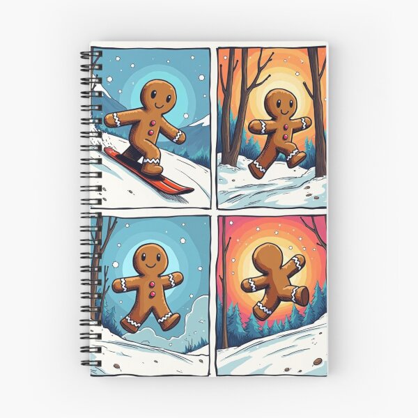 Item preview, GINGERBREAD MAN DOING WINTER HIKING SKIING OUTDOOR ACTIVITIES designed and sold by Arts4U.