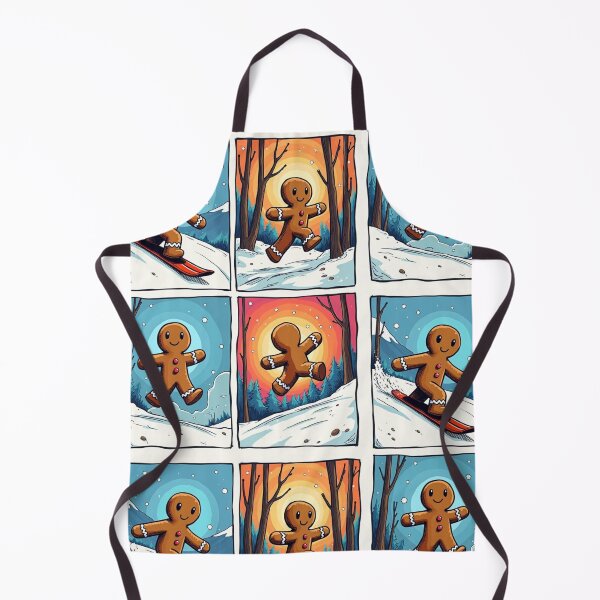 Item preview, GINGERBREAD MAN DOING WINTER HIKING SKIING OUTDOOR ACTIVITIES designed and sold by Arts4U.